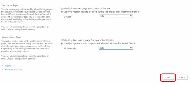 oslo option save your changes in sharepoint